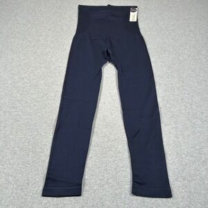 EMPETUA High Waisted Shaping Leggings‎  Womens Large Navy Blue Tummy Control NEW